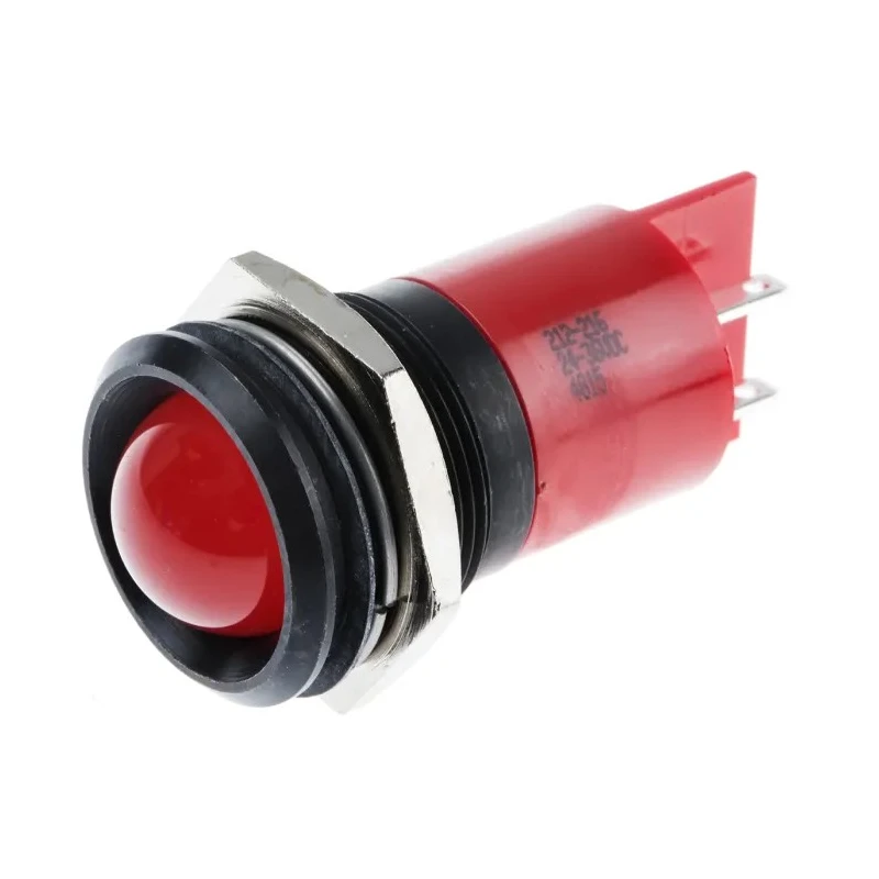 RS PRO Red Panel Mount LED Indicator 24V DC 36V DC 10mA Prominent Bezel 22mm Hole 212-216