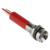 RS PRO Red Panel Mount LED Indicator 24V AC/DC 20mA IP67 Recessed Solder Tab 8mm Silver Bezel 41mm 212-395