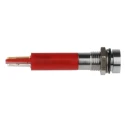 RS PRO Red Panel Mount LED Indicator 24V AC/DC 20mA IP67 Recessed Solder Tab 8mm Silver Bezel 41mm 212-395