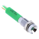 RS PRO Green Panel Mount Indicator 12V DC 20mA Recessed Solder Tab 34.4mm 6mm Hole 211-415