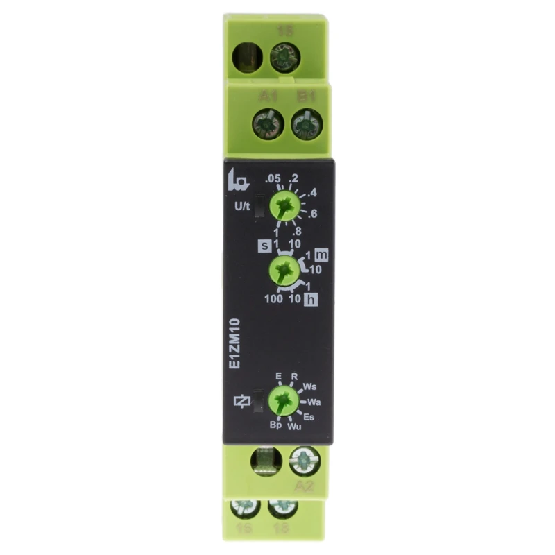 Tele Multifunction DIN Rail Timer Relay 1-Contact, 24–240V AC/DC, 0.05 s to 100 h, SPDT, IP40 E1ZM10