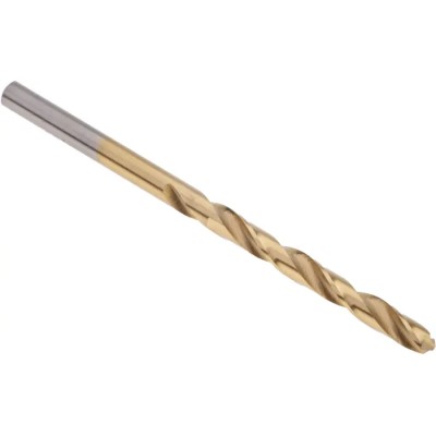 RS PRO HSS Jobber Drill Bit Set, 4.5mm Diameter, 80mm Overall Length, Helical Flute, Titanium Nitride Finish, Box of 214-177