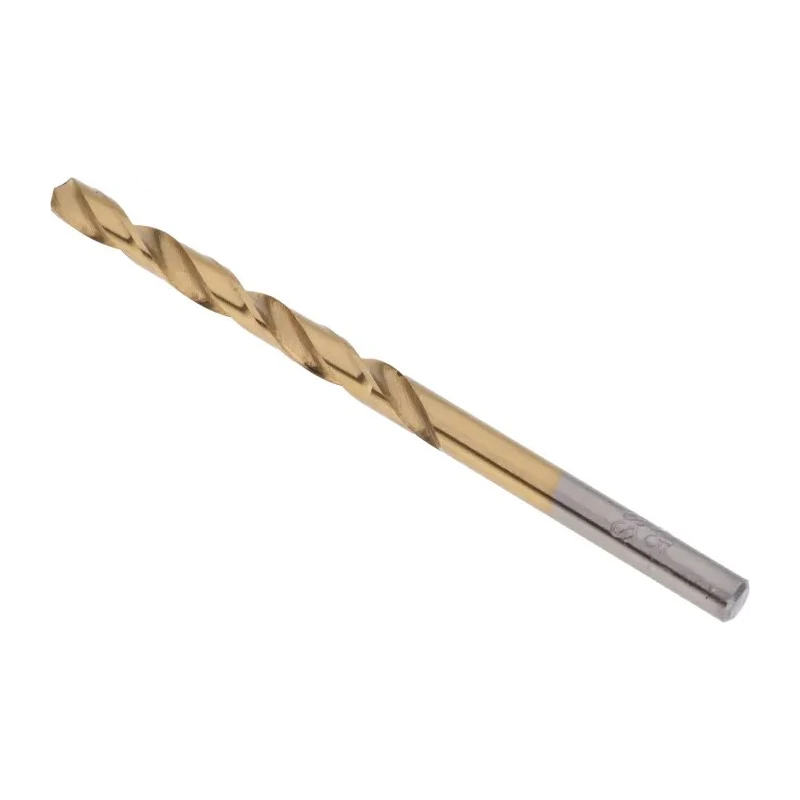 RS PRO HSS Jobber Drill Bit Set, 4.5mm Diameter, 80mm Overall Length, Helical Flute, Titanium Nitride Finish, Box of 214-177