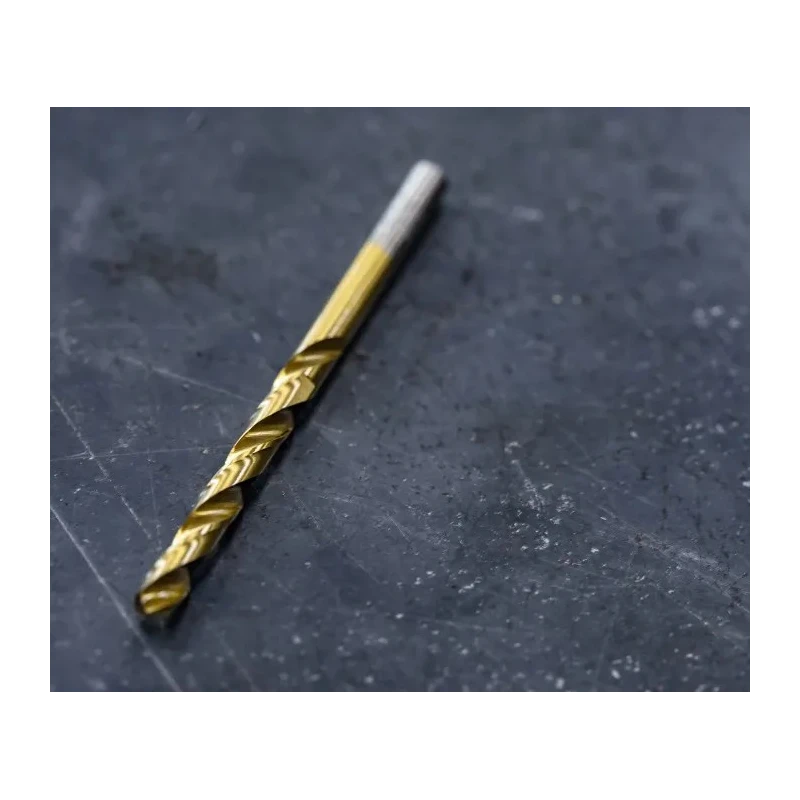 RS PRO HSS Jobber Drill Bit Set, 4.5mm Diameter, 80mm Overall Length, Helical Flute, Titanium Nitride Finish, Box of 214-177