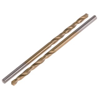RS PRO HSS Jobber Drill Bit, 1.8mm Diameter, 46mm Overall Length, 4 Flutes, Cylindrical Shank, Tin Coated, Pack of 10 213-865