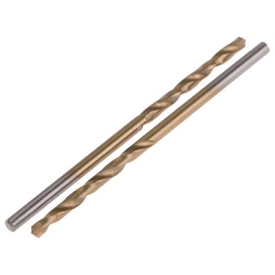 RS PRO HSS Jobber Drill Bit, 1.8mm Diameter, 46mm Overall Length, 4 Flutes, Cylindrical Shank, Tin Coated, Pack of 10 213-865