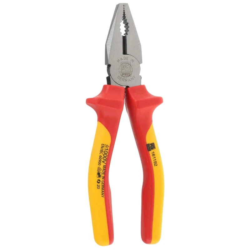 RS PRO Combination Plier, VDE/1000V Approved, 160mm, ESD Safe, 30mm Jaw, Chrome Finish 161-192