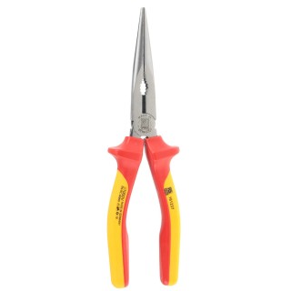 RS PRO Long Nose Plier VDE Insulated, 200mm, Dual Component Handle, Steel, Mirror Polished Finish, 1000V Rated, 161-237