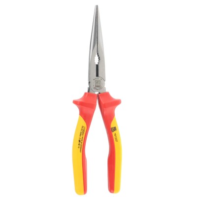 RS PRO Long Nose Plier VDE Insulated, 200mm, Dual Component Handle, Steel, Mirror Polished Finish, 1000V Rated, 161-237