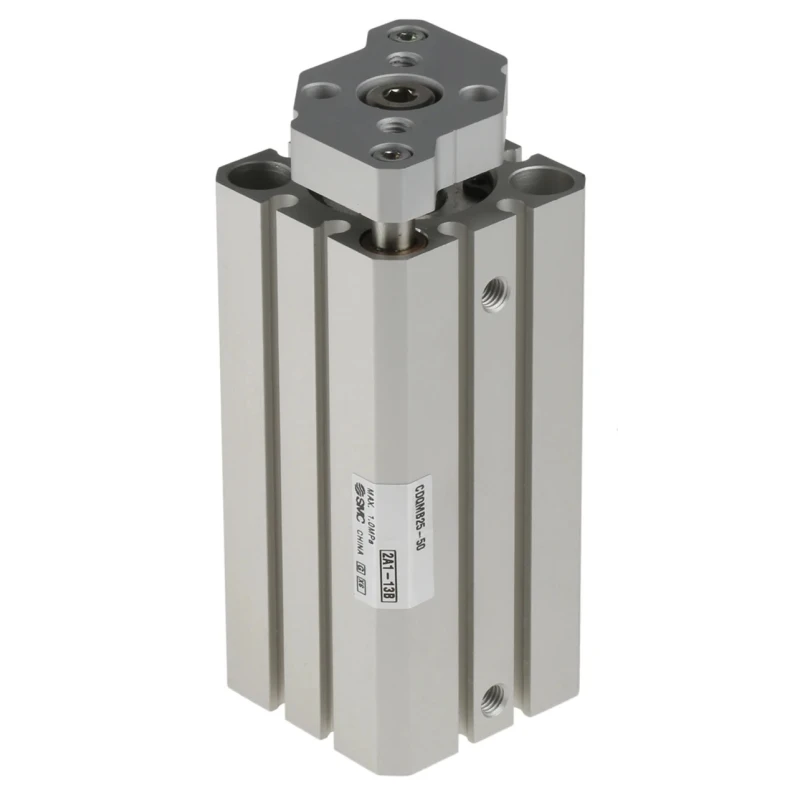 SMC Pneumatic Guided Cylinder, 25mm Bore, 50mm Stroke, Double Acting, CQM Series, Through Hole Mount, Aluminium CDQMB25-50