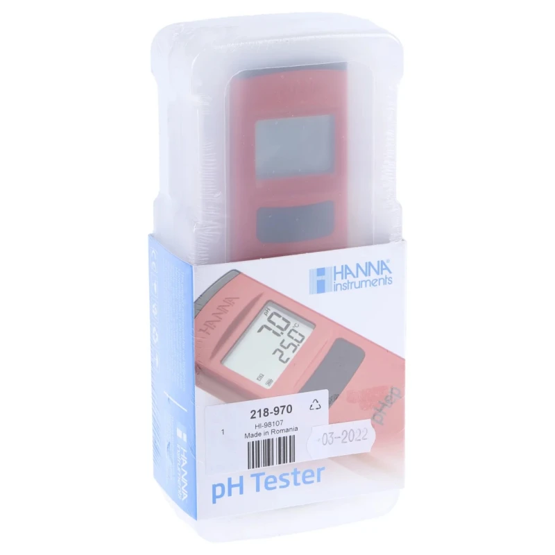 Hanna Instruments Pocket pH Meter ±0.1 pH Accuracy 0.1 pH Resolution 0–14 pH HI-98107