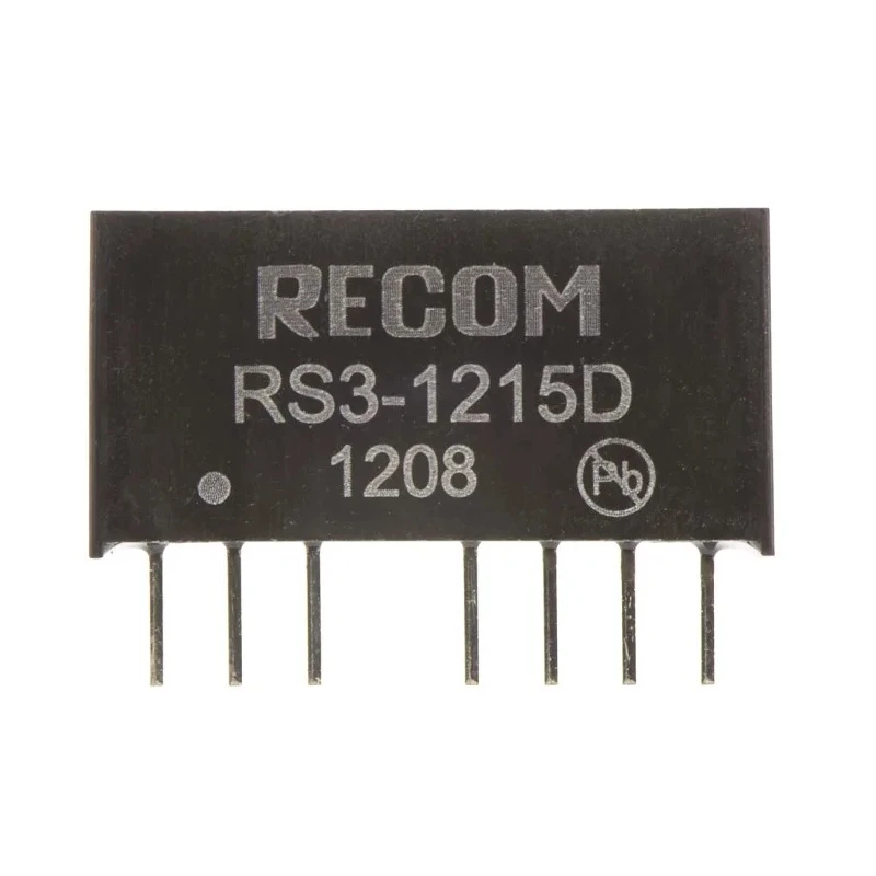 Recom RS3-1215D DC/DC Converter 15V/-15V Output, 9–18V Input, 3W, Through Hole, 8-Pin SIP, 85°C Max Temp