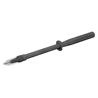 Staubli Spring Loaded Test Probe, 1kV, 1A, 4 mm Tip, Stainless Steel, Black, 4 mm Socket 24.0238-21