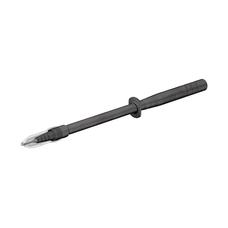 Staubli Spring Loaded Test Probe, 1kV, 1A, 4 mm Tip, Stainless Steel, Black, 4 mm Socket 24.0238-21