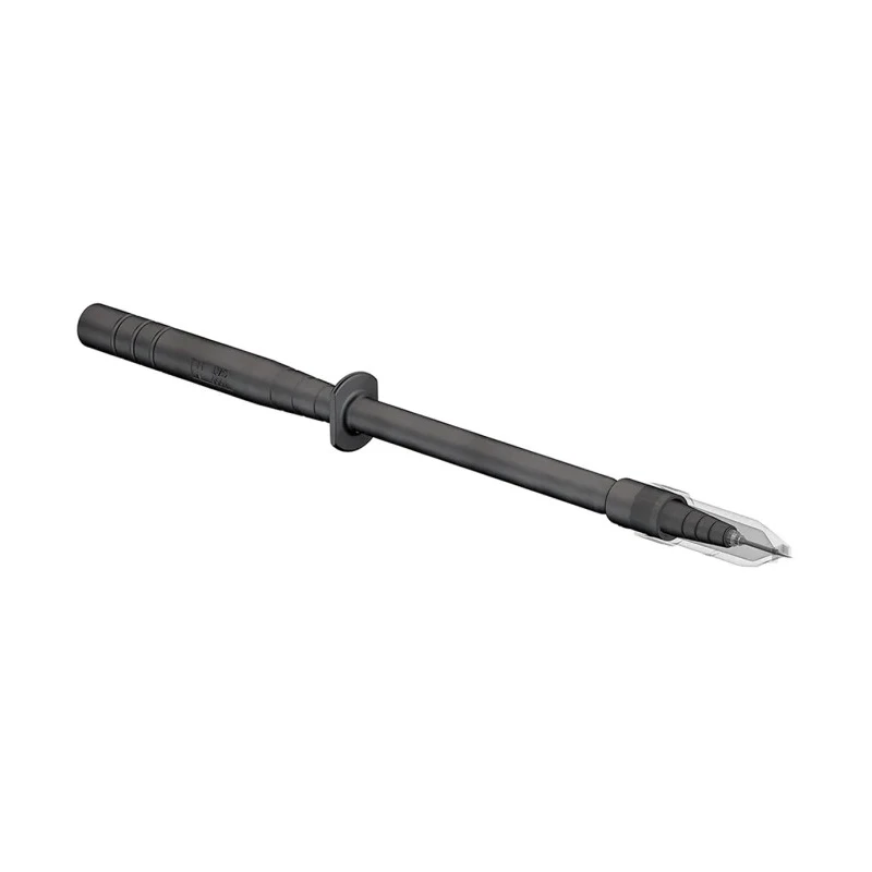 Staubli Spring Loaded Test Probe, 1kV, 1A, 4 mm Tip, Stainless Steel, Black, 4 mm Socket 24.0238-21