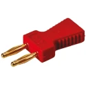 Staubli KS2 Jumper Straight Male Red Closed Top, 2 Way, 1 Row, 6 mm Pitch, 10A, 33V, Gold Plated Contacts 63.9352-22