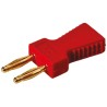 Staubli KS2 Jumper Straight Male Red Closed Top, 2 Way, 1 Row, 6 mm Pitch, 10A, 33V, Gold Plated Contacts 63.9352-22