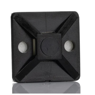 HellermannTyton Black Cable Tie Mount Polyamide 66, 4.1 mm Tie Width, 19 mm x 19 mm, Fixing Hole 3.1 151-28320 MB3A-PA66-BK