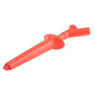 Staubli Red Crocodile Clip 20A Nickel Plated Steel Contact, Insulated, 20mm Jaw Opening 66.9474-22