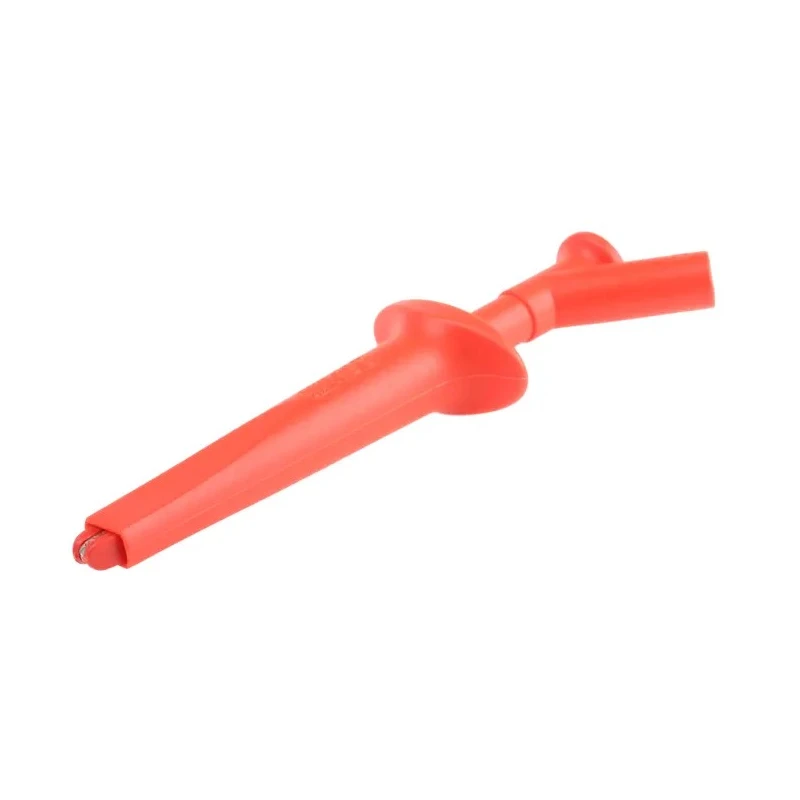 Staubli Red Crocodile Clip 20A Nickel Plated Steel Contact, Insulated, 20mm Jaw Opening 66.9474-22