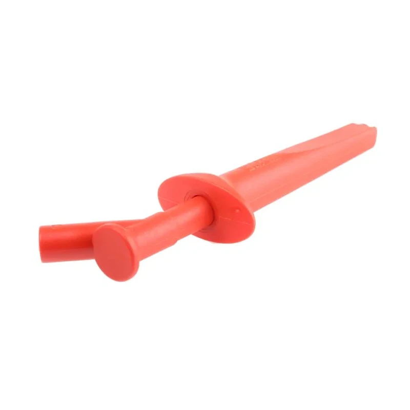 Staubli Red Crocodile Clip 20A Nickel Plated Steel Contact, Insulated, 20mm Jaw Opening 66.9474-22