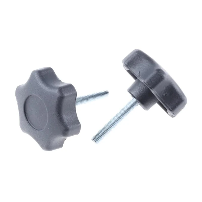 RS PRO Black Polyamide 6 Multiple Lobes Clamping Knob, Threaded Stud, 50 mm Diameter, 35 mm Thread Length, Brass 161-177