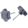 RS PRO Black Polyamide 6 Multiple Lobes Clamping Knob, Threaded Stud, 50 mm Diameter, 35 mm Thread Length, Brass 161-177