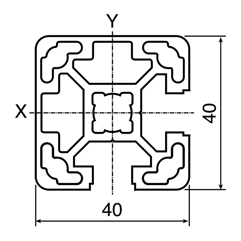 Bosch Rexroth Silver Aluminium Strut Profile 40 x 40 mm, 10 mm Groove, 3 m Length, Series MGE 13.2 3842993189/3000