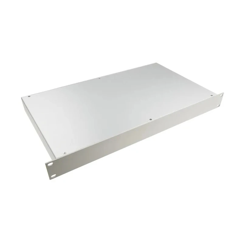 RS PRO 1U 19 Inch Rack Mount Case P10 Series Aluminium 254 mm Depth 44 mm Height Grey 224-206
