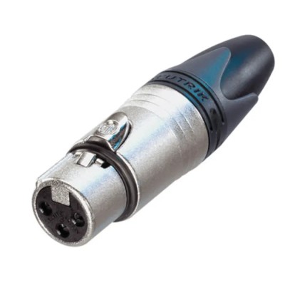 RS PRO Straight Cable XLR Connector, Female, 3 Contacts, 50V, 16A, Silver-Plated, Zinc Body NC3FXX