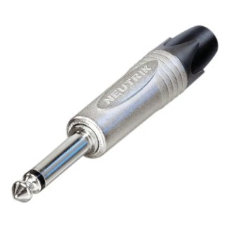 Neutrik Jack Connector 6.35 mm Cable Male Mono, 15A, Solder, Die Cast Zinc, Gold Plated NP2X