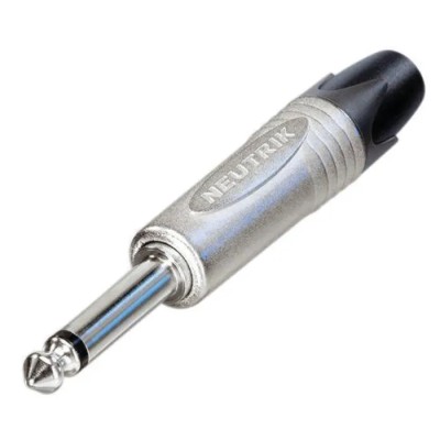 Neutrik Jack Connector 6.35 mm Cable Male Mono, 15A, Solder, Die Cast Zinc, Gold Plated NP2X
