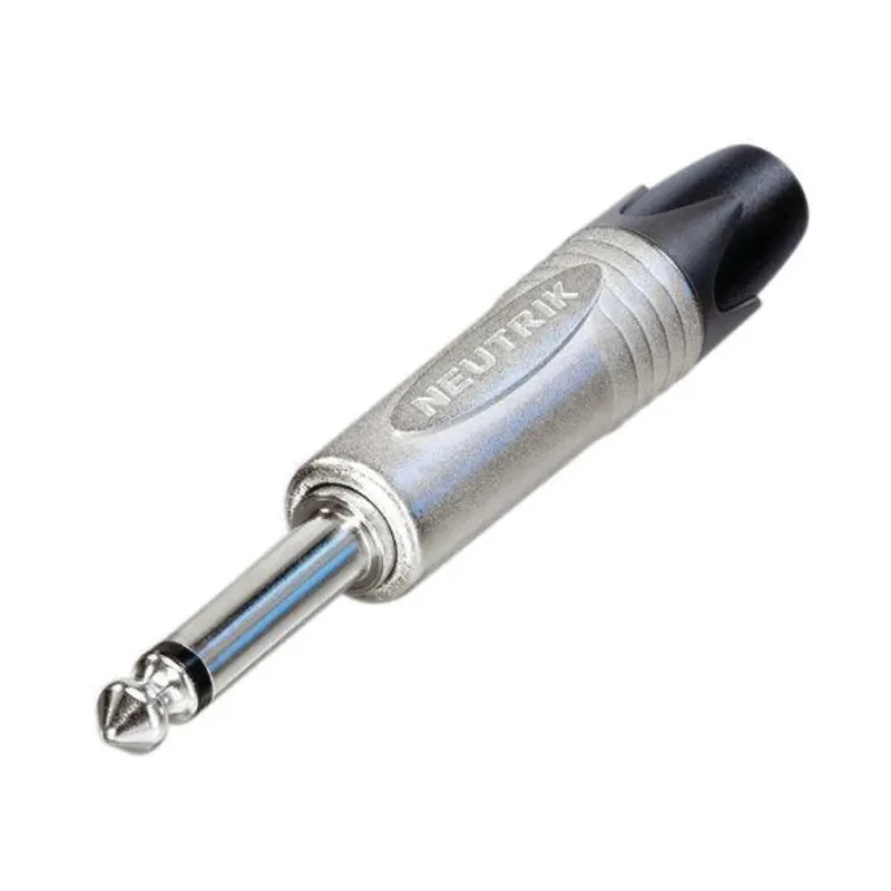 Neutrik Jack Connector 6.35 mm Cable Male Mono, 15A, Solder, Die Cast Zinc, Gold Plated NP2X
