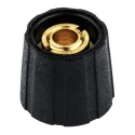 Sifam Potentiometer Knob, 15.5 mm Knob Diameter, Black, 6.35 mm Shaft Size, Circular, Nylon, S150250-BLK