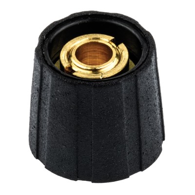 Sifam Potentiometer Knob, 15.5 mm Knob Diameter, Black, 6.35 mm Shaft Size, Circular, Nylon, S150250-BLK
