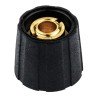 Sifam Potentiometer Knob, 15.5 mm Knob Diameter, Black, 6.35 mm Shaft Size, Circular, Nylon, S150250-BLK