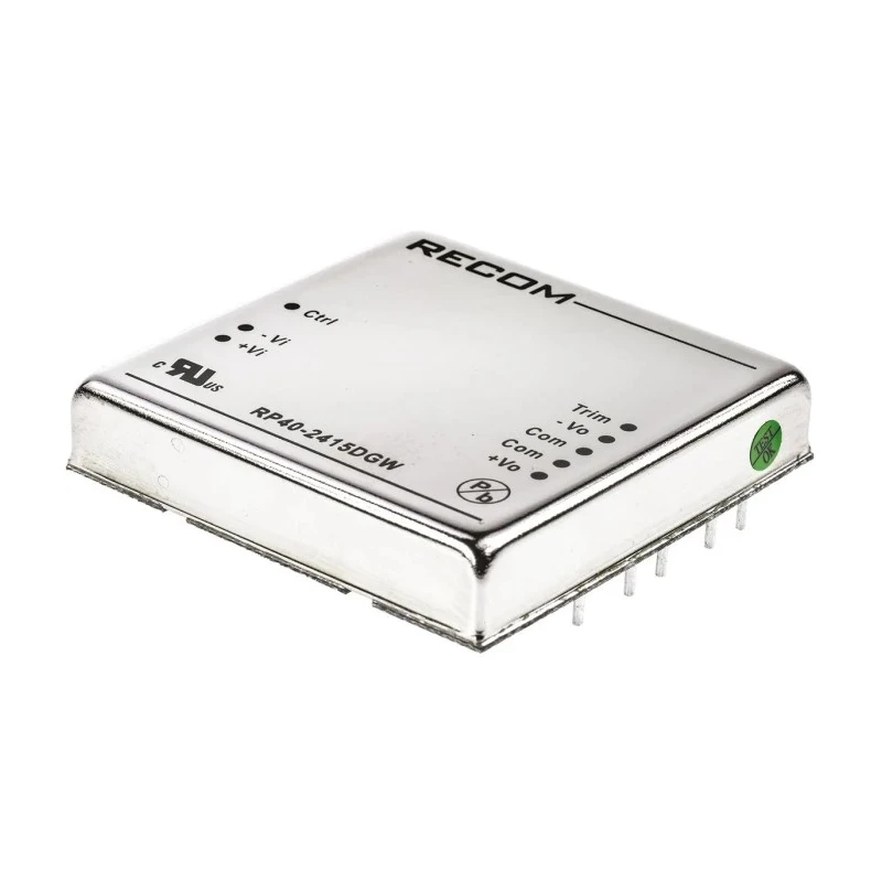 Recom DC-DC Converter, 15V Output, 1.33A, 36V Input Max, 40W, Through Hole, Dual Output, 1.6kV Isolation RP40