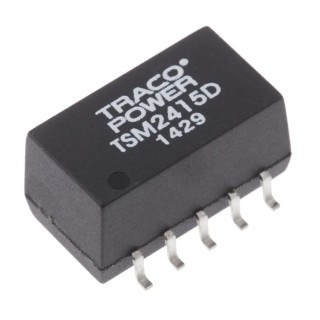 TRACOPOWER DC/DC Converter 1 W, Surface Mount, Dual Output, 15V/-15V, 33 mA, 26.4V Input, TSM 2415D