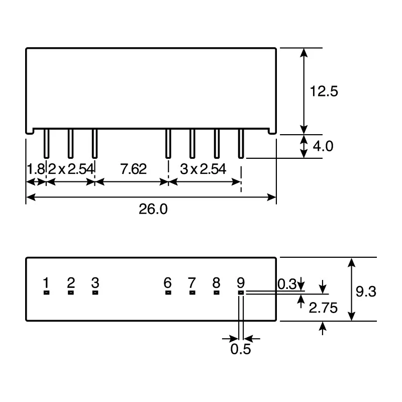 TRACOPOWER DC/DC Converter 5V DC, 400mA Output, 36V DC Max Input, 9V Min Input, 2W SIP, PCB Mount, -40 to 85°C, TMR 2-2411WI