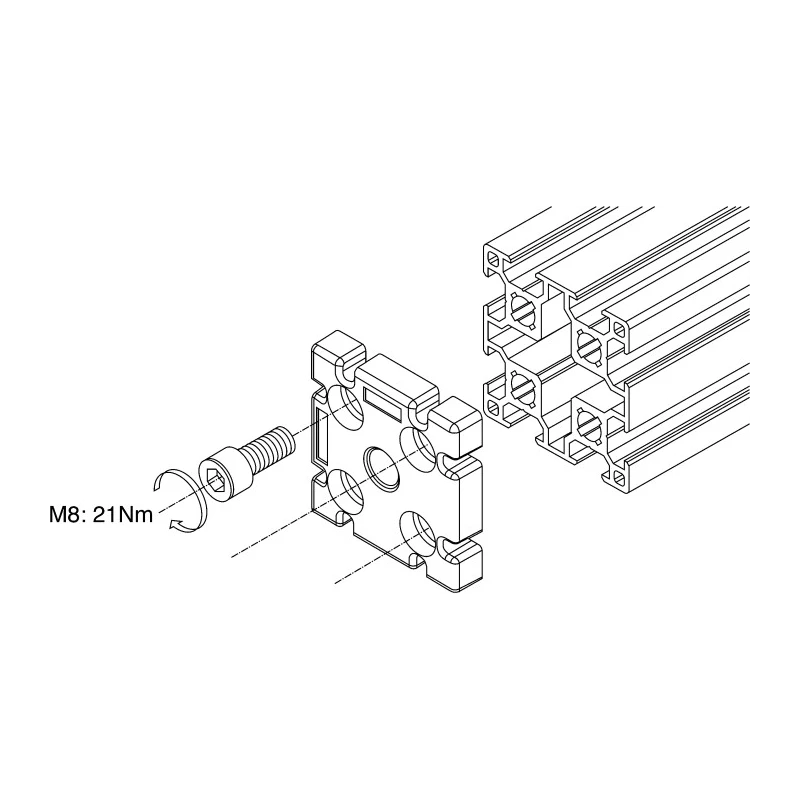 Bosch Rexroth M12 Levelling Foot Plate, Connecting Component, Die Cast Aluminium, Strut Profile 40 x 80 mm 3842536562