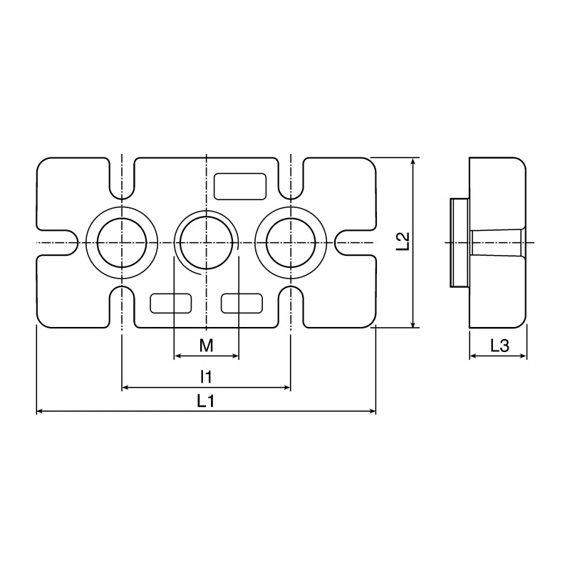 Bosch Rexroth M12 Levelling Foot Plate, Connecting Component, Die Cast Aluminium, Strut Profile 40 x 80 mm 3842536562