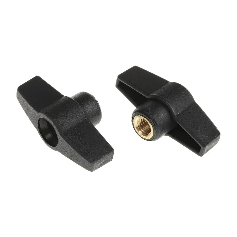 RS PRO Black Thermoplastic 1-Arm Clamping Knob, Threaded Through Hole, Brass Insert, 50 mm Diameter, 169-367
