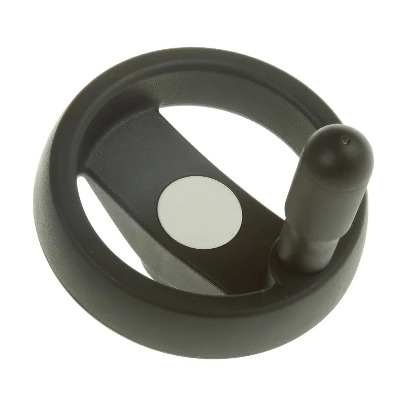 Elesa Technopolymer Hand Wheel, 80 mm, Revolving Handle, Spoked, Black, Steel Insert, Model 78421