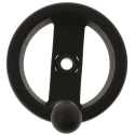 Elesa Technopolymer Hand Wheel, Black, 99 mm Diameter, Revolving Handle, Steel Insert 78521