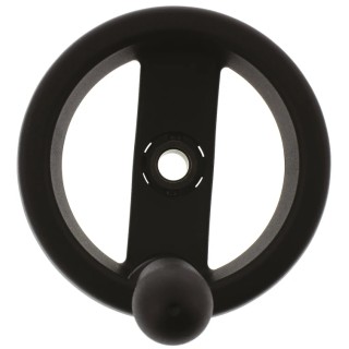Elesa Technopolymer Hand Wheel, Black, 99 mm Diameter, Revolving Handle, Steel Insert 78521