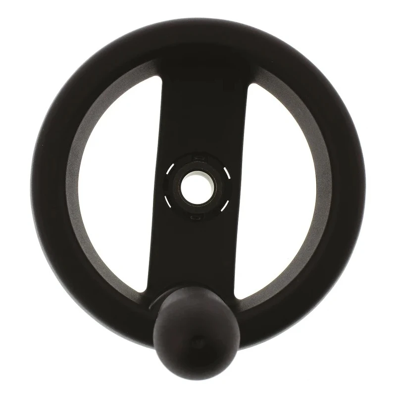 Elesa Technopolymer Hand Wheel, Black, 99 mm Diameter, Revolving Handle, Steel Insert 78521