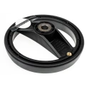 Elesa Hand Wheel, Technopolymer, Revolving Handle, 160 mm Diameter, Steel Insert, Black 78721