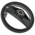 Elesa Hand Wheel, Technopolymer, Revolving Handle, 160 mm Diameter, Steel Insert, Black 78721