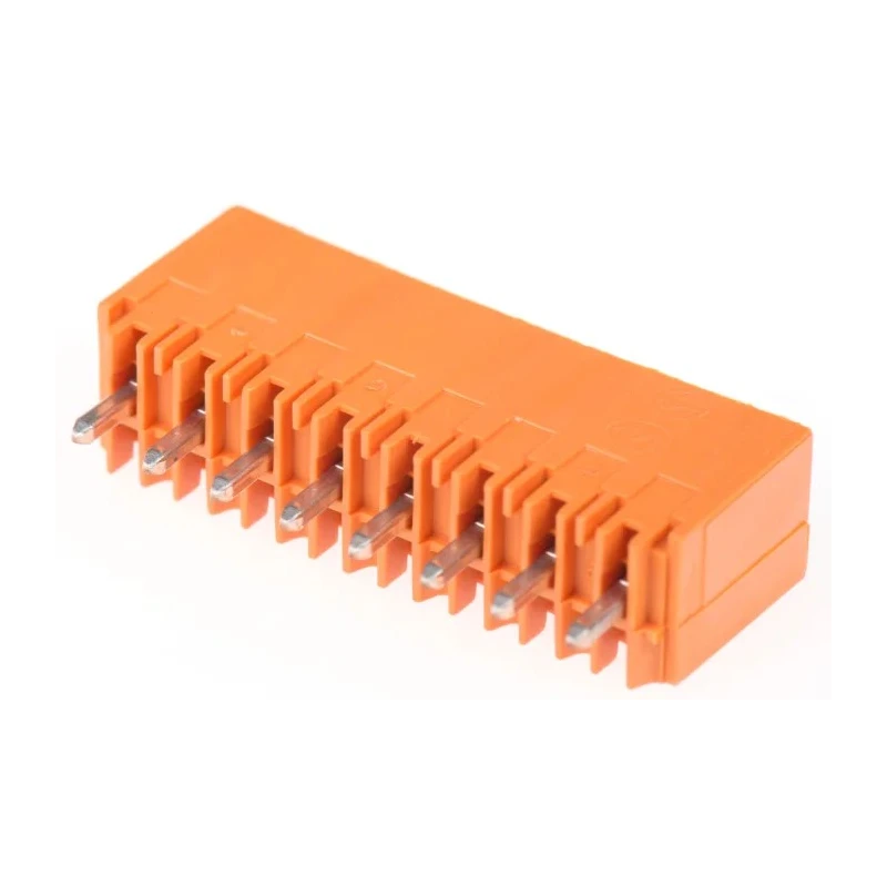 Weidmüller OMNIMATE SL Series Pluggable Terminal Block, 8 Contacts, 3.5 mm Pitch, 1 Row, 17A, 320V, Male, Orange 1604530000