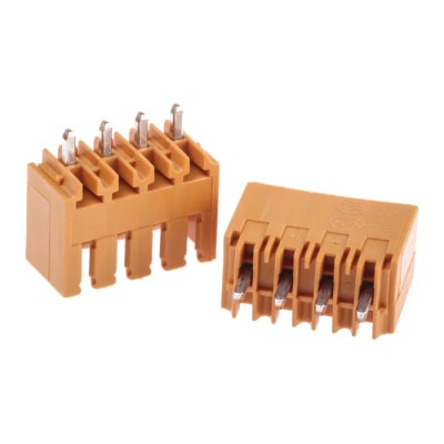 Weidmüller OMNIMATE SL Series Pluggable Terminal Block, 4 Contacts, 3.5 mm Pitch, 17A, 320V, 1 Row, Male, Orange 1604490000